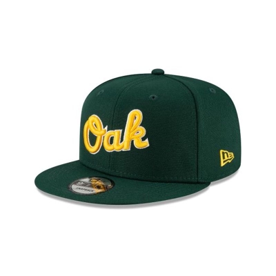 Green Oakland Athletics Hat - New Era MLB Ligature 9FIFTY Snapback Caps USA3819706